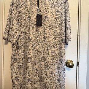 NWT Boston Scott Floral Patterned Gray Men's Golf‎ Polo XXL